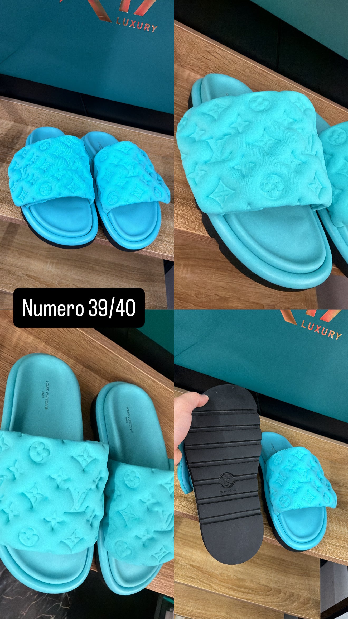 Pantofola Lv celeste