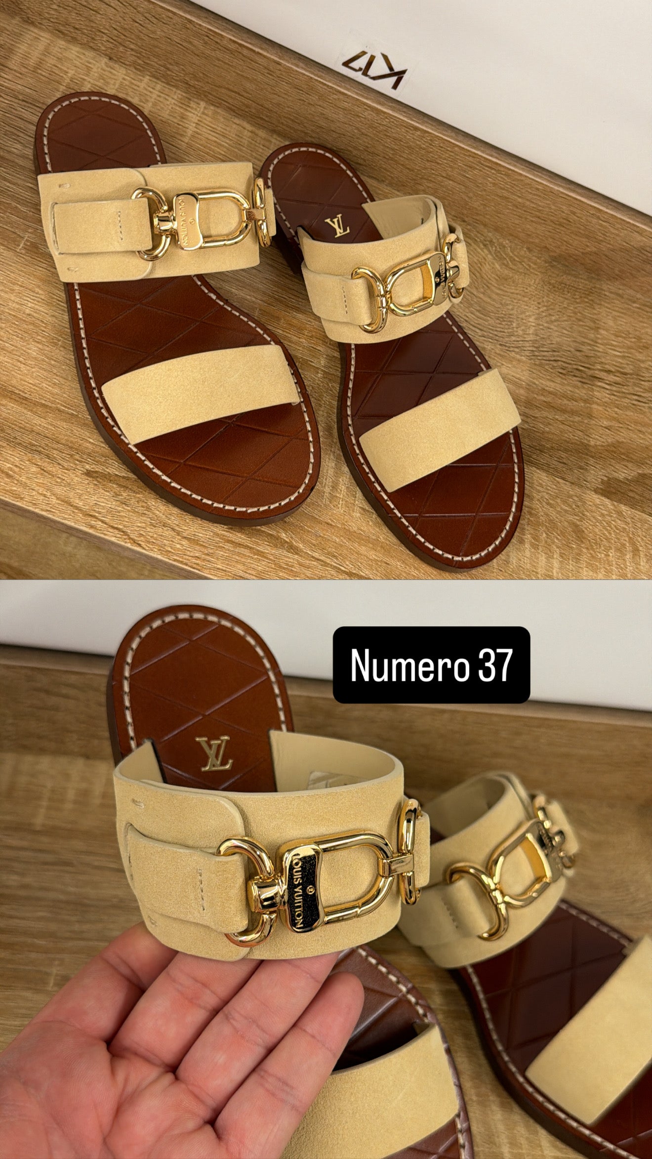Sandalo Louis Vuitton beige e marrone